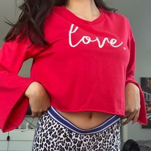 STREETWEAR SOCIETY Flowy Red Cropped Top